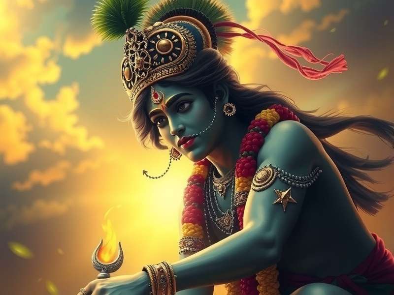 Krishna S Sacred Games official artwork featuring Lord Krishna